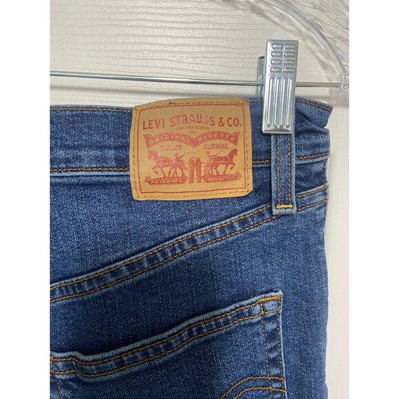 Levi's Jeans Women's 27 On My Honor Blue Denim Ribcage Straight Ankle Button Fly - Picture 12 of 16